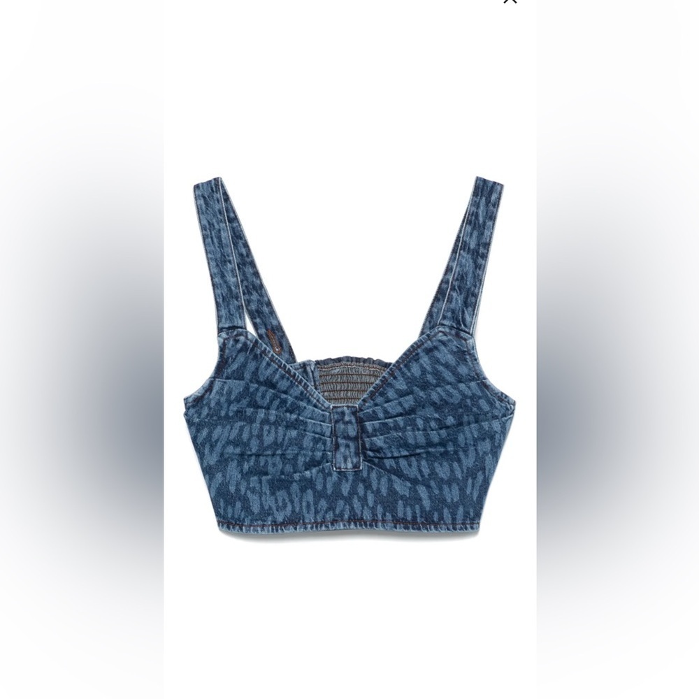 Baum und Pferdgarten Jean Leopard Print Denim Top|size 34